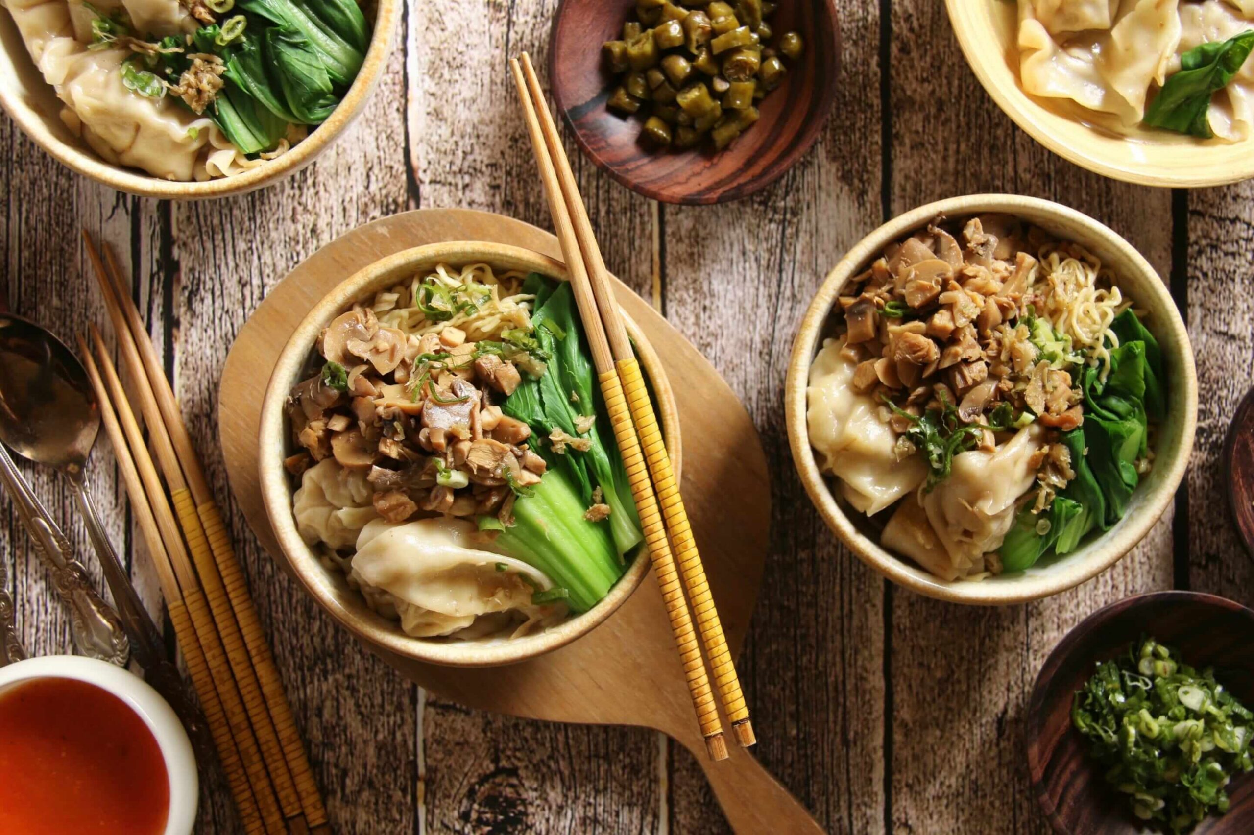 Miso Soup, Chinese Mushroom Dumplings