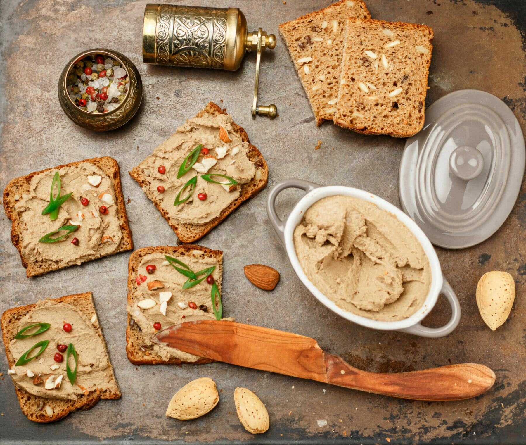 Truffle Chicken Liver Mousse on a toast point