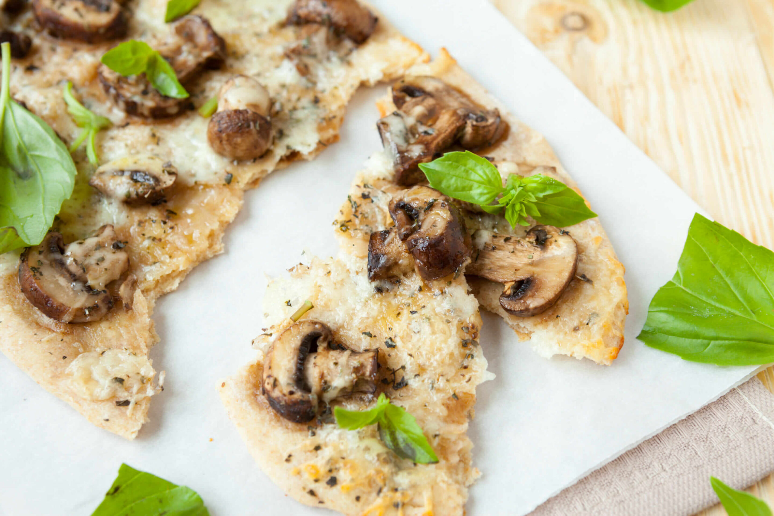 White Pizza with wild mushrooms
