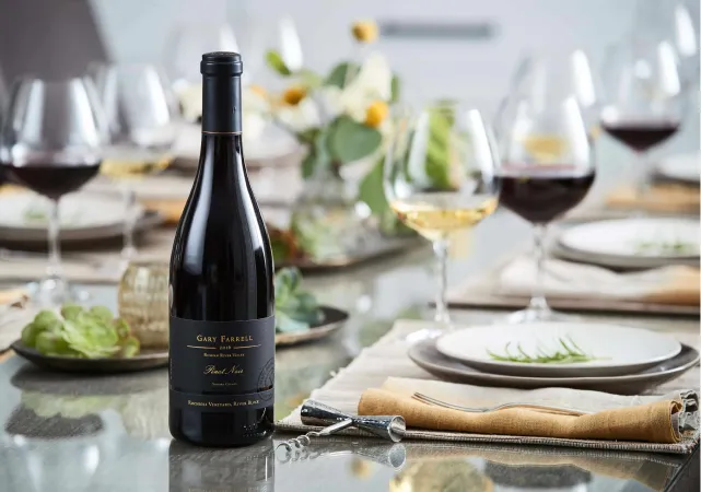 Dinner tablescape for wine club member event