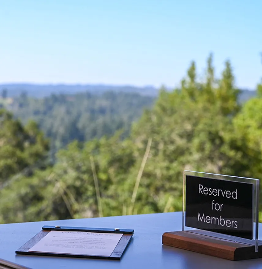 Table with Reserved for Member sign